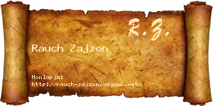 Rauch Zajzon névjegykártya